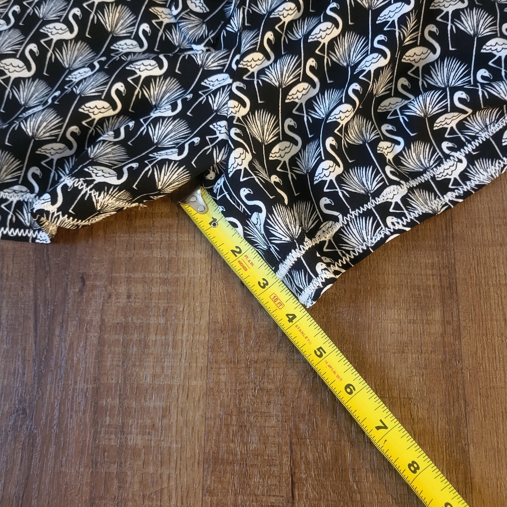 LOFT Flamingo Shorts Tie Waist Black and White - Picture 10 of 11